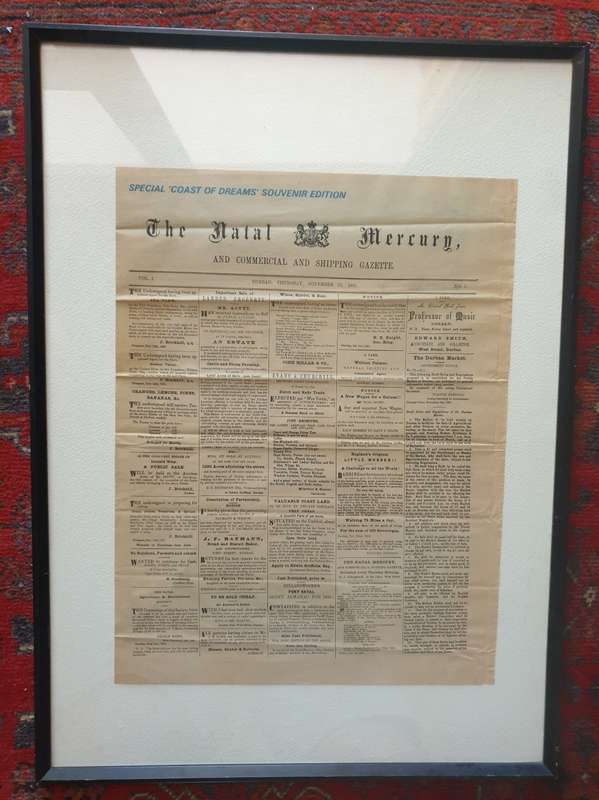 The Natal Mercury  25 November 1852