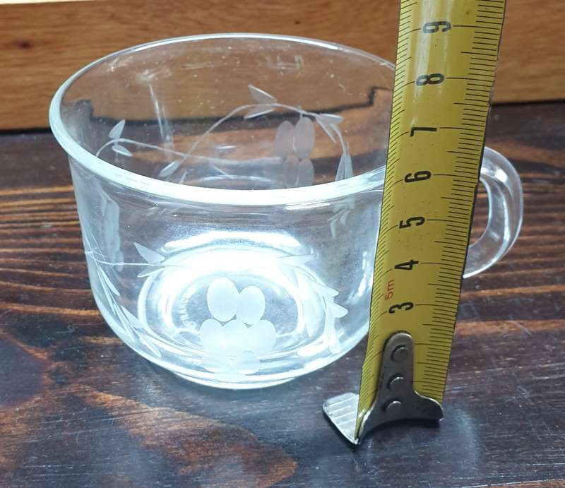 ARCOROC FRANCE TEA SET | FRENCH | KITCHENALIA | CLEAR GLASS WITH PATTERN |