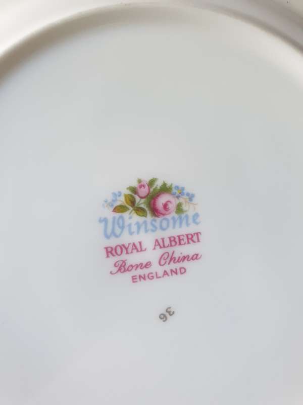 ROYAL ALBERT | REPLACEMENT SAUCER AND SIDE PLATE | WINSOME | ENGLAND |