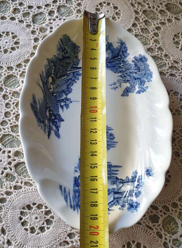 OLD MILL GRAVY BOAT AND TRAY | ENGLISH | BLUE AND WHITE |