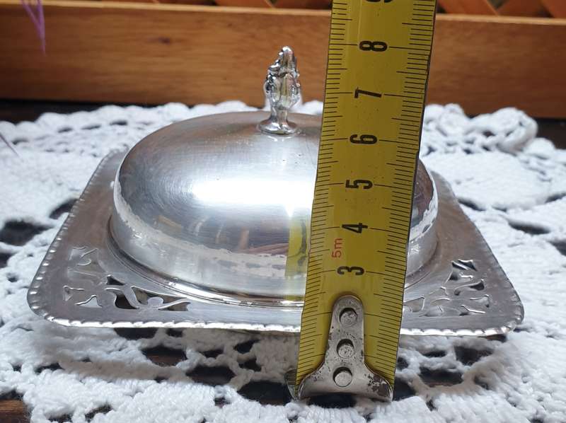 SILVER PLATED BUTTER DISH WITH LID