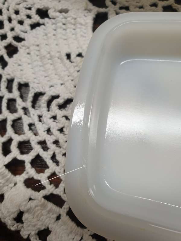 VINTAGE MILK GLASS BUTTER DISH WITH LID