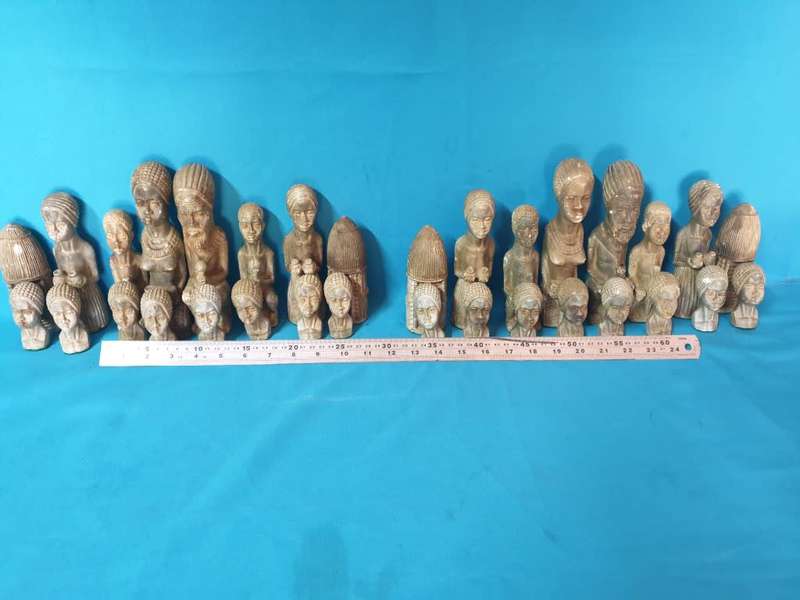 Soapstone hand carved african art theme chess set