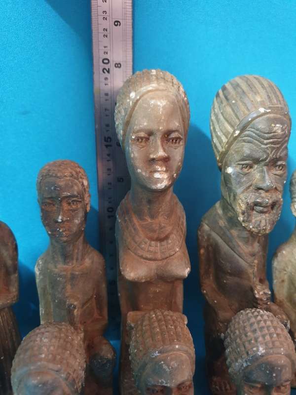 Soapstone hand carved african art theme chess set