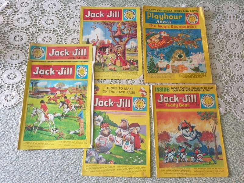 Set of six vintage childrens activity comics from the 70`s