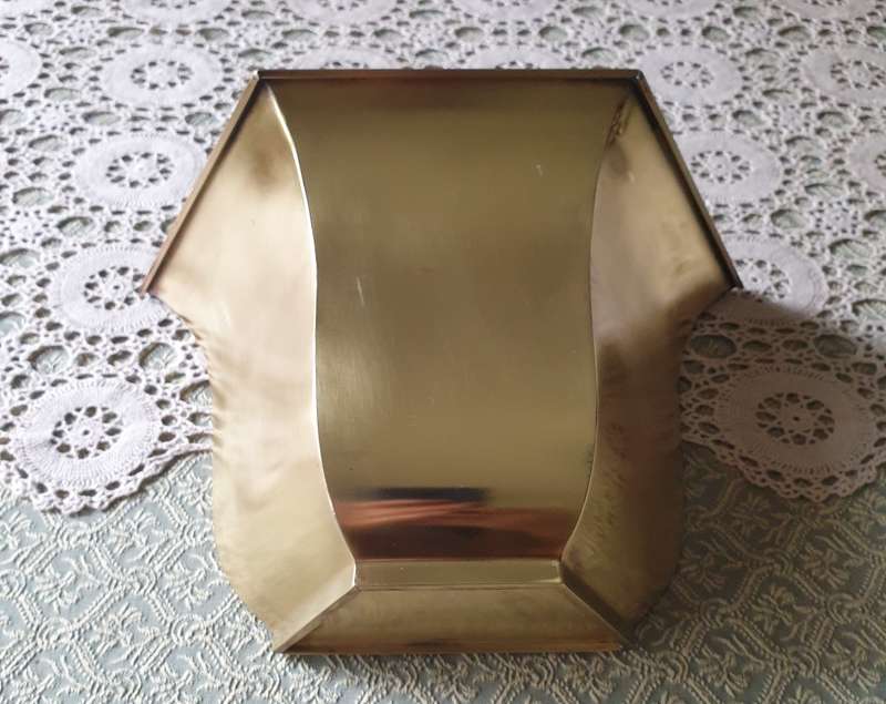 Large Brass Wall Planter, vintage wall pocket, hanging planter for succulents or artificial flowers