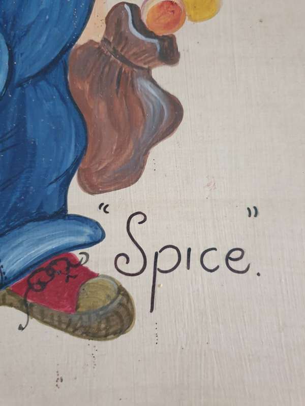 VINTAGE BOY PAINTING | SPICE | WOOD | SIGN WALL ART | BIG EYES | 1980 |