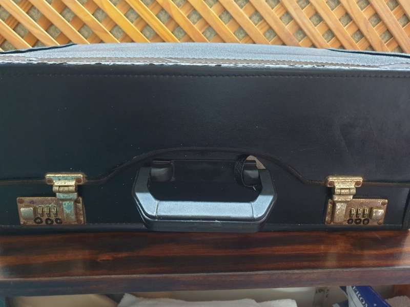 Synthetic leather large carry case with locks