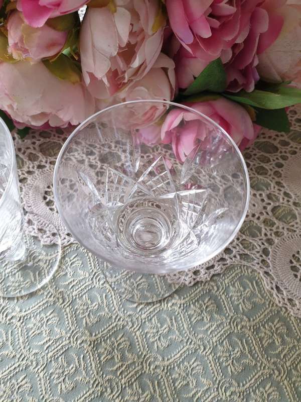 Two Stuart Crystal Stem Glasses