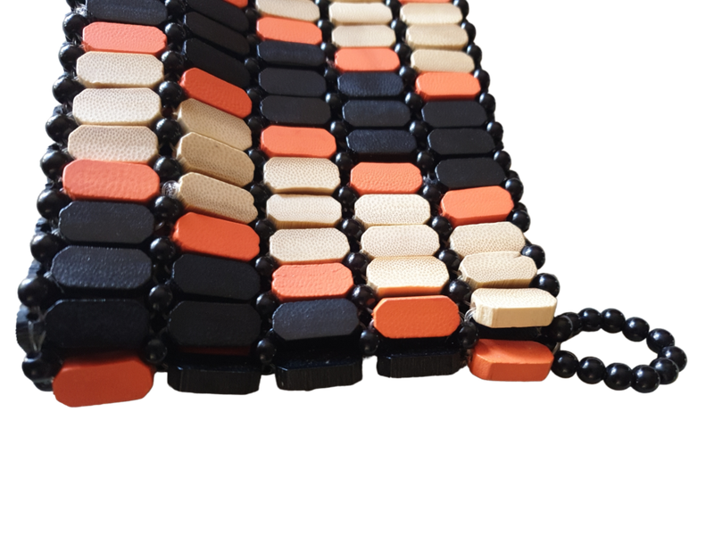 Wooden Beaded Handbag / Clutch 1970`s Beautiful Condition | 21 x 13 x 4 cm |