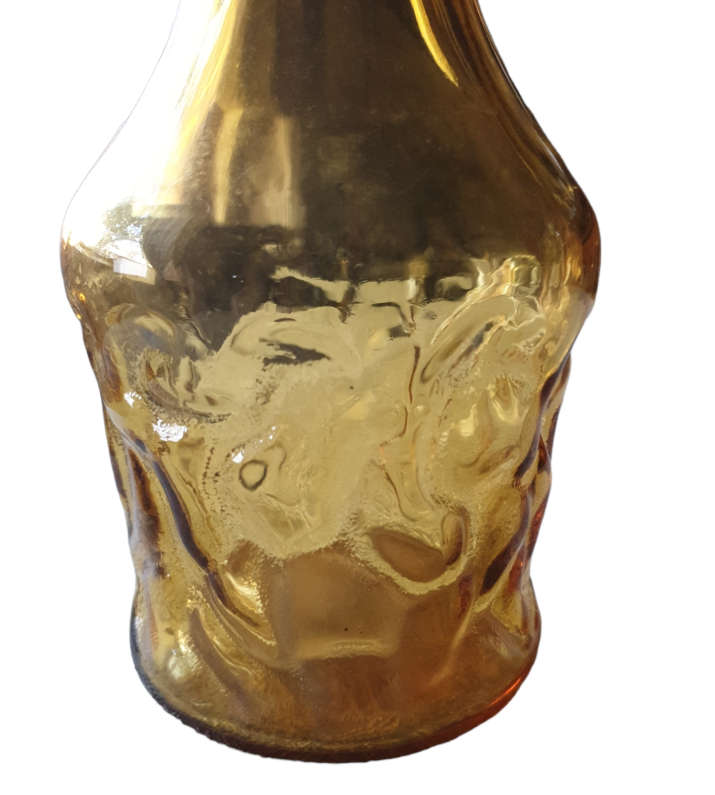 Vintage Mid-century Italian Empoli Murano Amber Textured Glass Jug/Vase