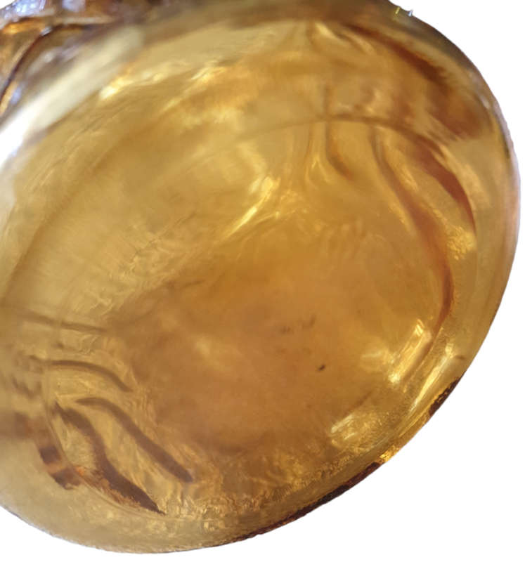 Vintage Mid-century Italian Empoli Murano Amber Textured Glass Jug/Vase