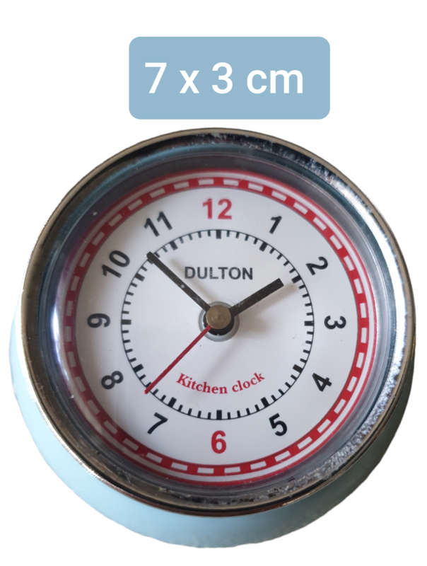 DULTON SMALL MAGNETIC KITCHEN CLOCK (NEW BATTERY INCLUDED)