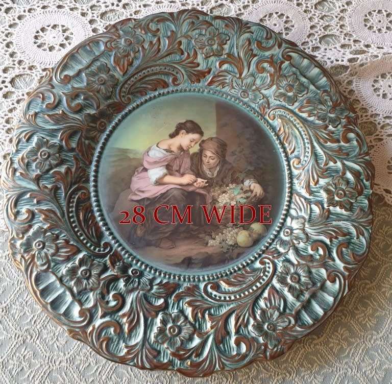 VINTAGE LARGE MARTAN PORCELAIN HAND PAINTED PLATE | STUNNING WORK OF ART |