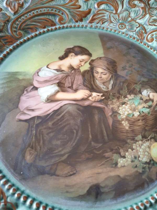 VINTAGE LARGE MARTAN PORCELAIN HAND PAINTED PLATE | STUNNING WORK OF ART |
