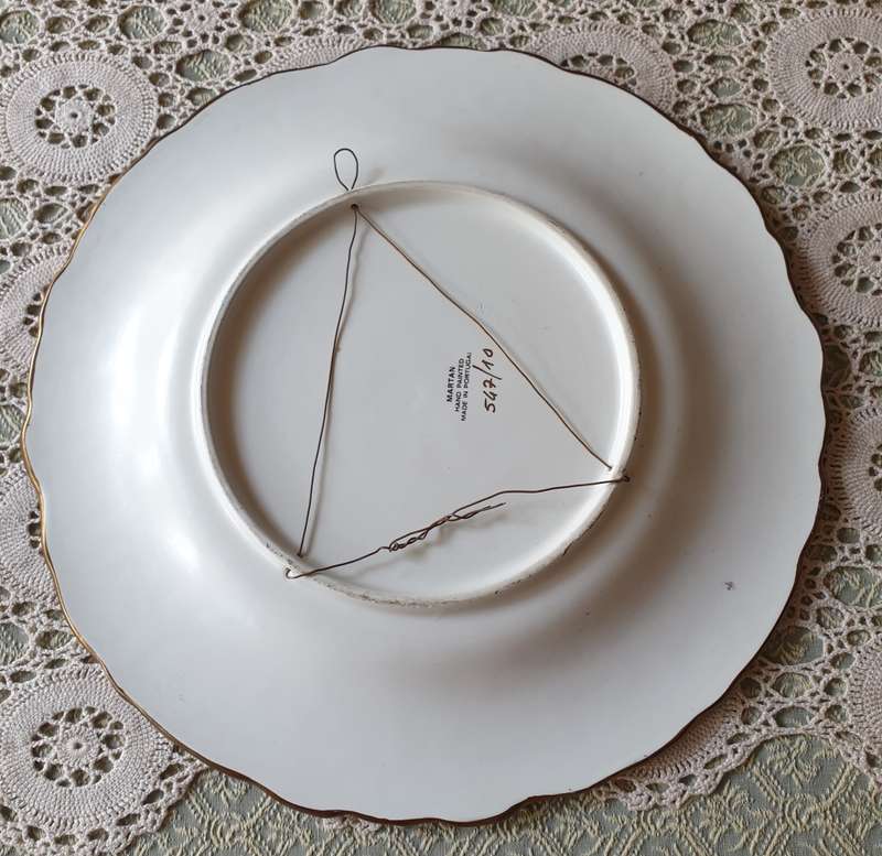 VINTAGE LARGE MARTAN PORCELAIN HAND PAINTED PLATE | STUNNING WORK OF ART |