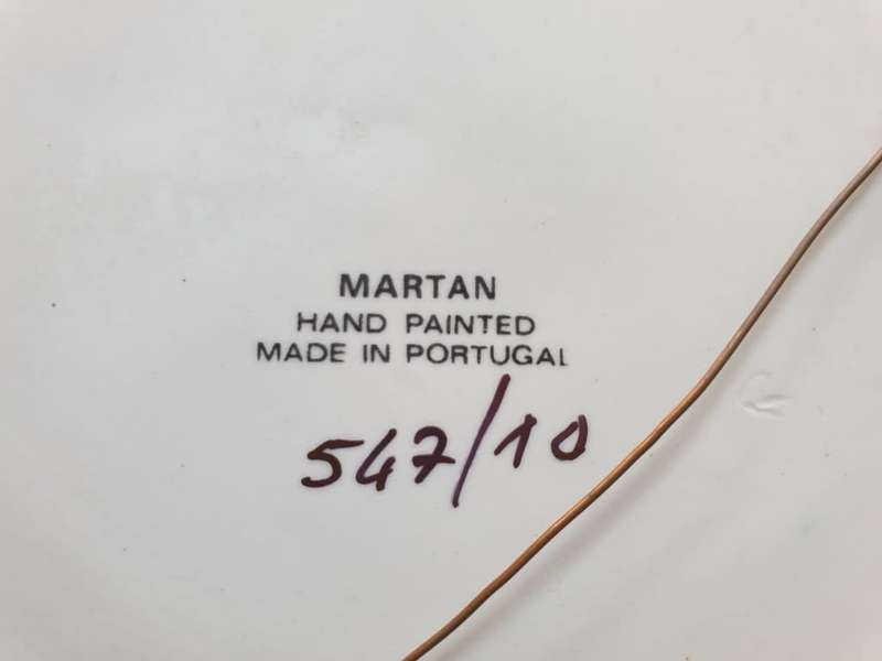 VINTAGE LARGE MARTAN PORCELAIN HAND PAINTED PLATE | STUNNING WORK OF ART |