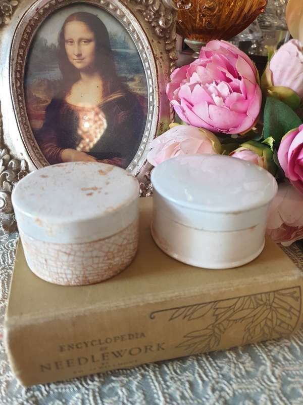Antique porcelain toothpaste holders |