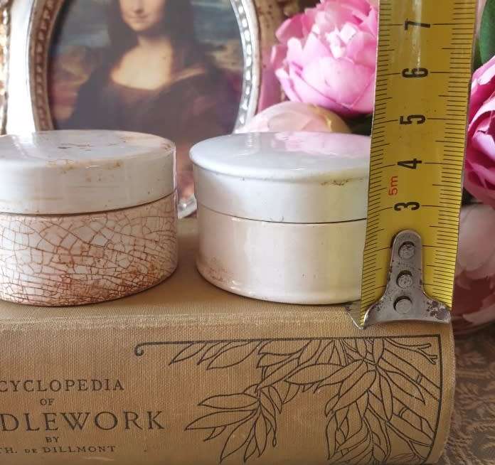 Antique porcelain toothpaste holders |