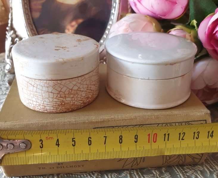 Antique porcelain toothpaste holders |