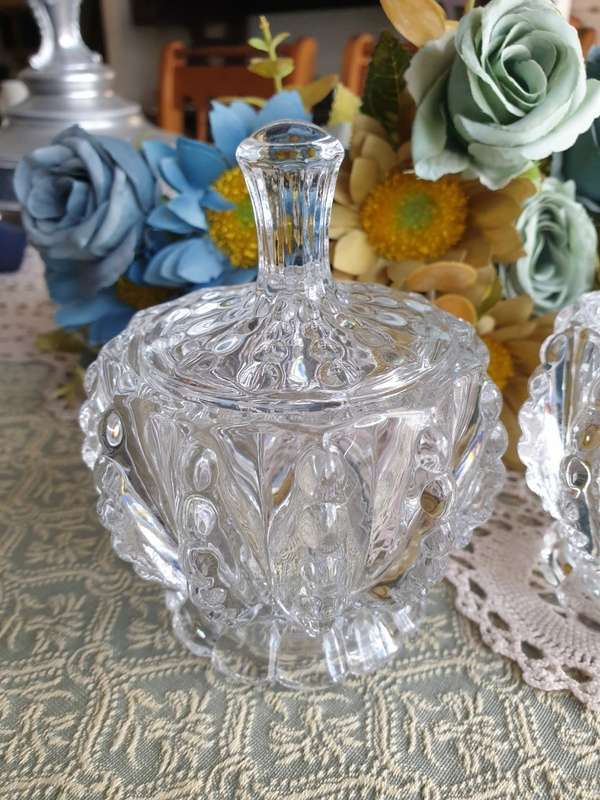 Set of Two Crystal Bowls with Lids Very good condition | like new |