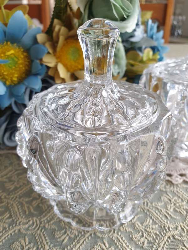 Set of Two Crystal Bowls with Lids Very good condition | like new |