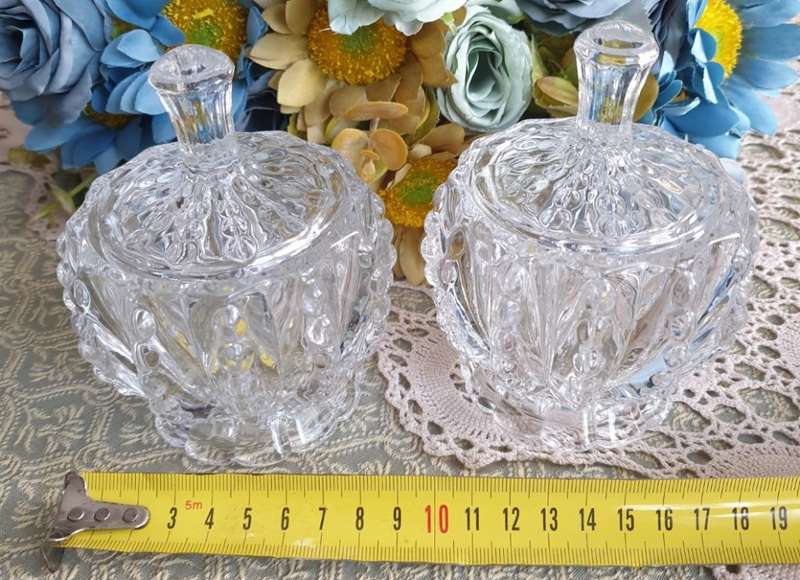 Set of Two Crystal Bowls with Lids Very good condition | like new |