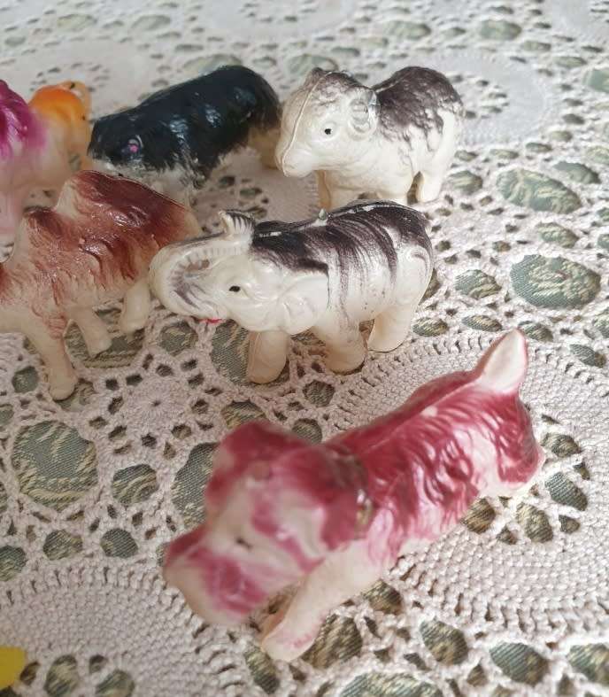 Vintage Celluloid Farm Animals 1950`s Lucky Packet Charms | Rare Find