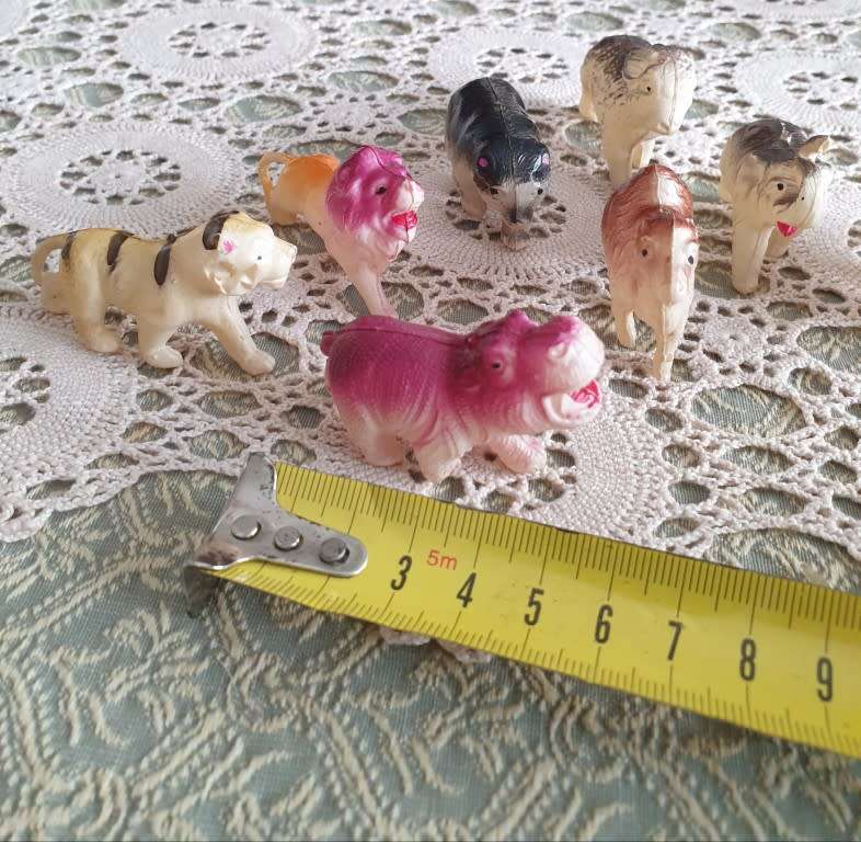 Vintage Celluloid Farm Animals 1950`s Lucky Packet Charms | Rare Find