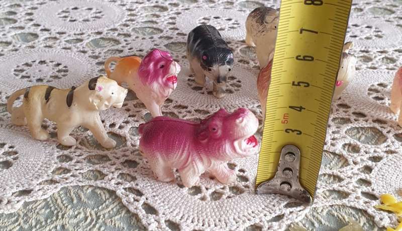 Vintage Celluloid Farm Animals 1950`s Lucky Packet Charms | Rare Find