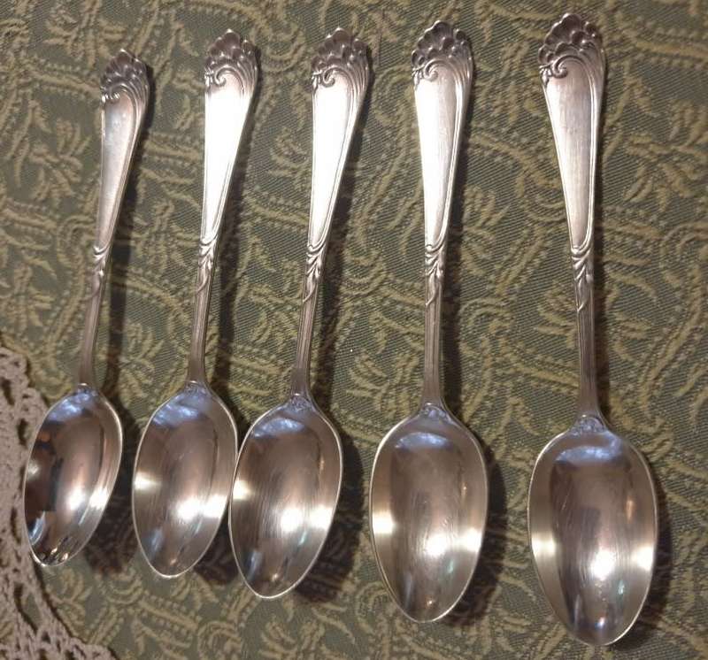 Silver Hallmark Coffee Spoons |  Set of 5 |