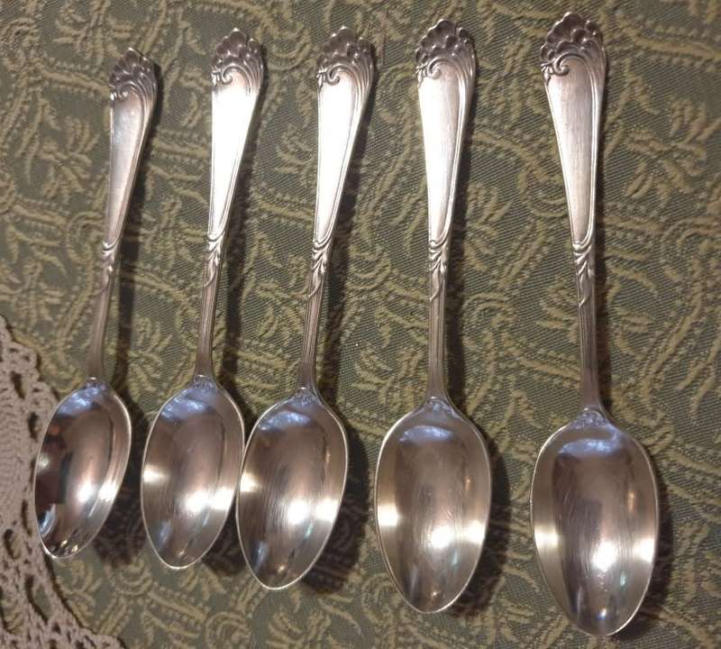 Silver Hallmark Coffee Spoons |  Set of 5 |