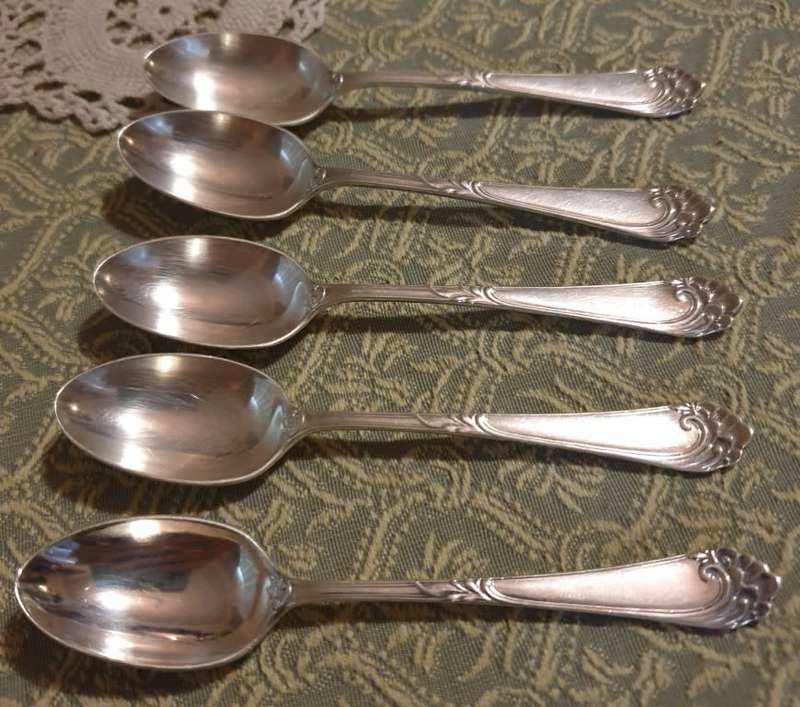 Silver Hallmark Coffee Spoons |  Set of 5 |