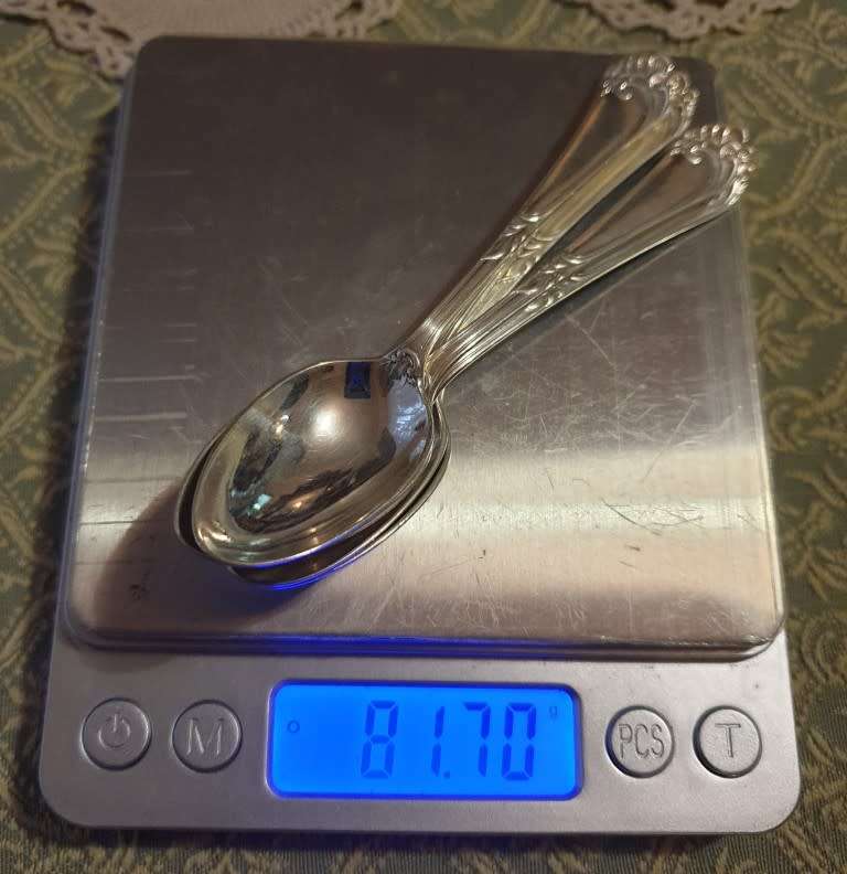 Silver Hallmark Coffee Spoons |  Set of 5 |