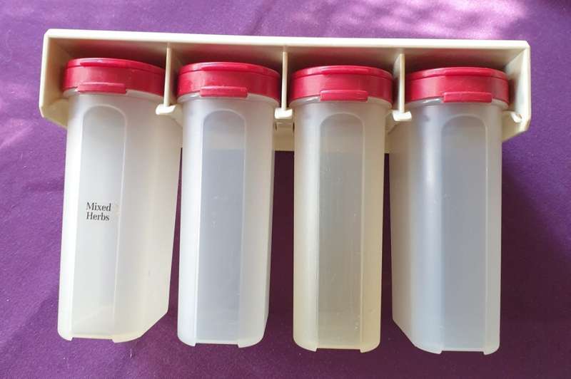 Vintage Tupperware Spice Rack Wall Hanging Modular Mates 4 containers