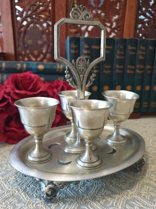 Plate EPNS Eggcups on holder