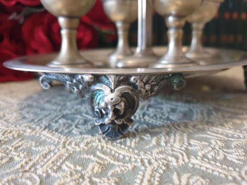 Plate EPNS Eggcups on holder