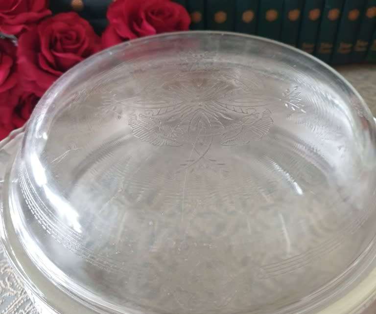 Vintage GLASBAKE  with silver plated stand