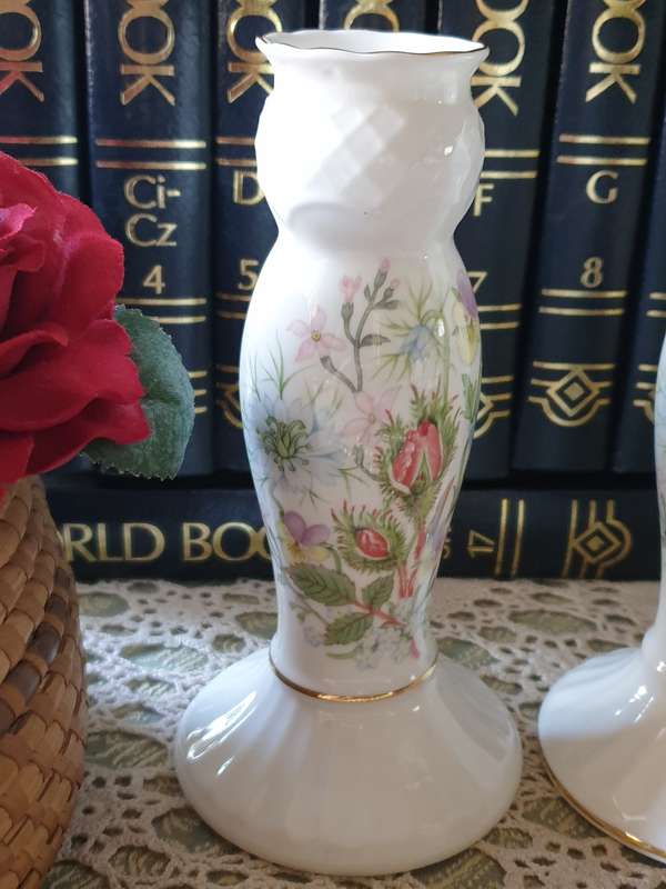 Aynsley Wild Tudor Candle Holders | SET | Fine Bone China |