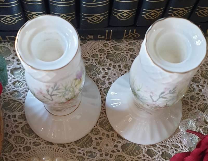 Aynsley Wild Tudor Candle Holders | SET | Fine Bone China |