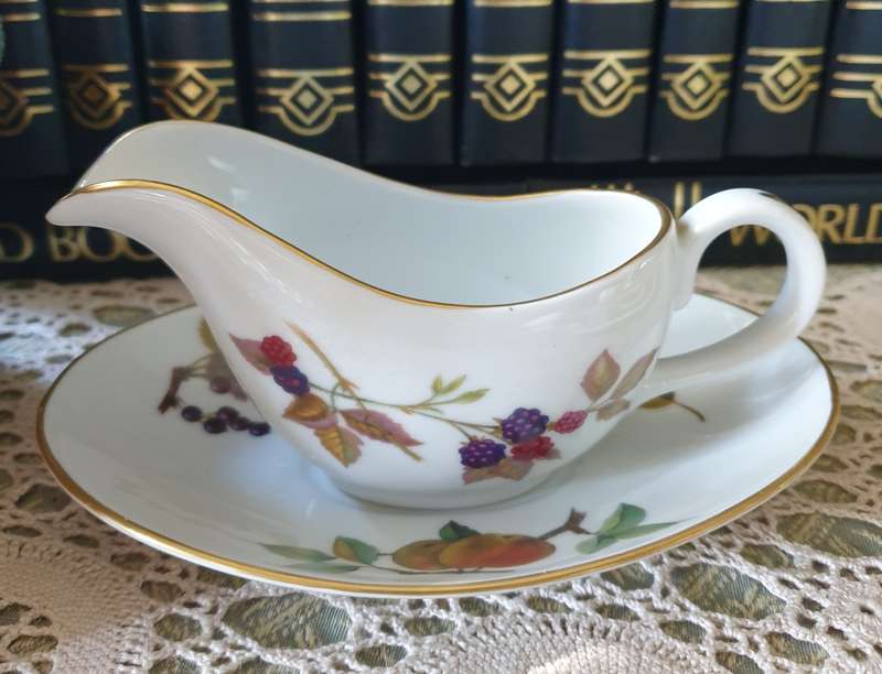 Royal Worcester Gravy Boat and Saucer