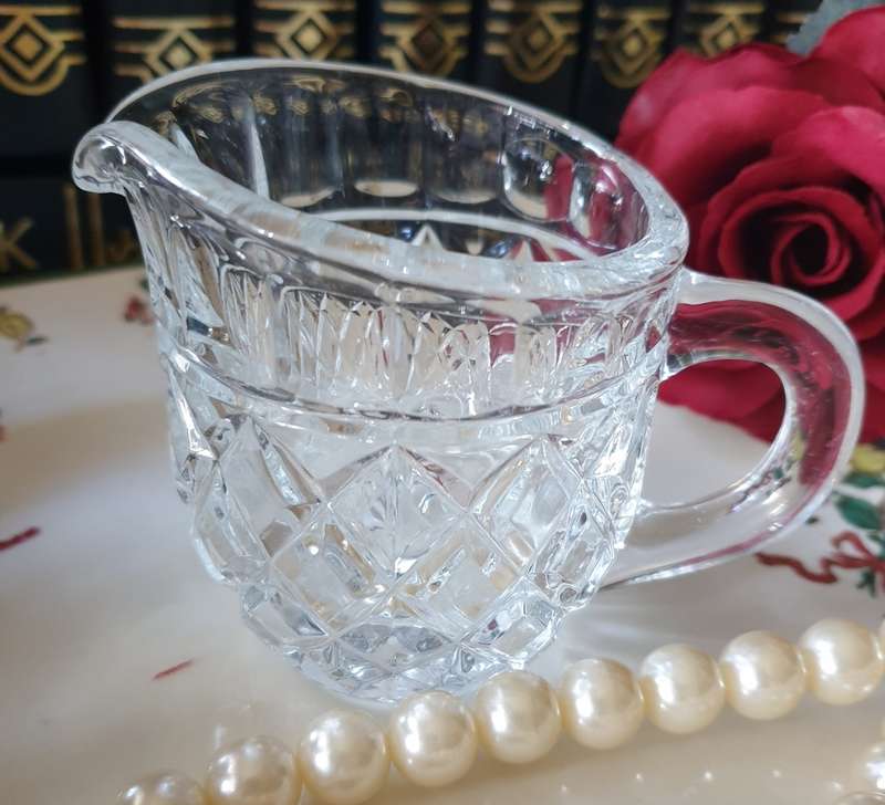 VINTAGE HEAVY GLASS CREAMER