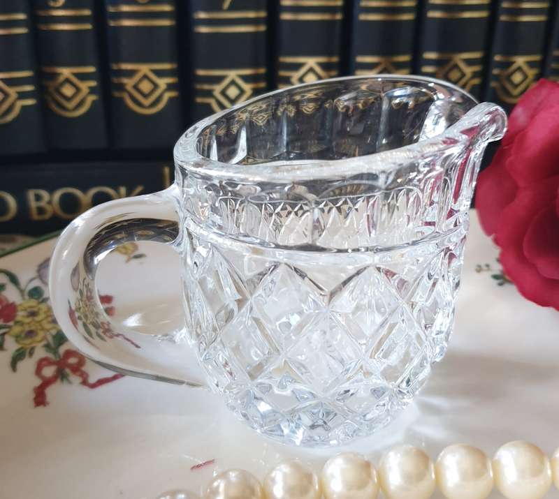 VINTAGE HEAVY GLASS CREAMER