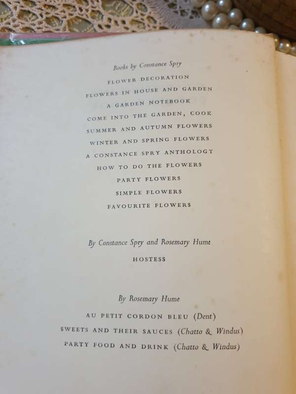 The Constance spry Cooker Book By Constance Spray and Rosemary Hume