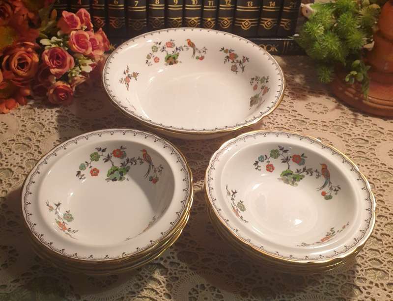 TUSCAN DESSERT SET | HAND PAINTED | EXCELLENT CONDITION |