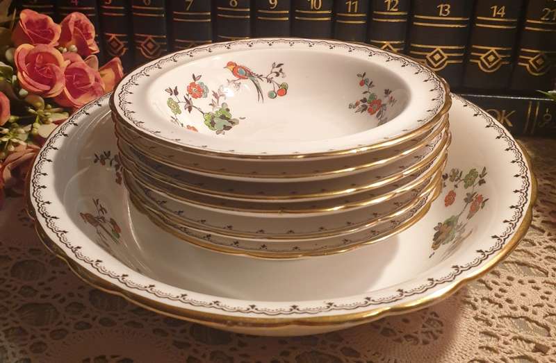 TUSCAN DESSERT SET | HAND PAINTED | EXCELLENT CONDITION |