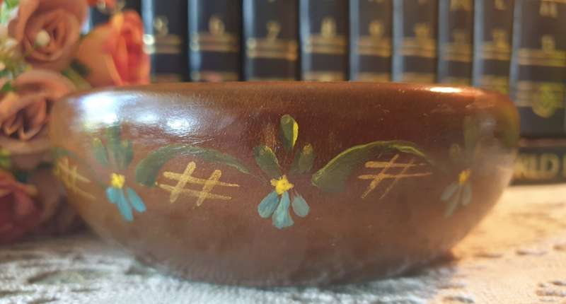 Small Painted Wooden Bowl