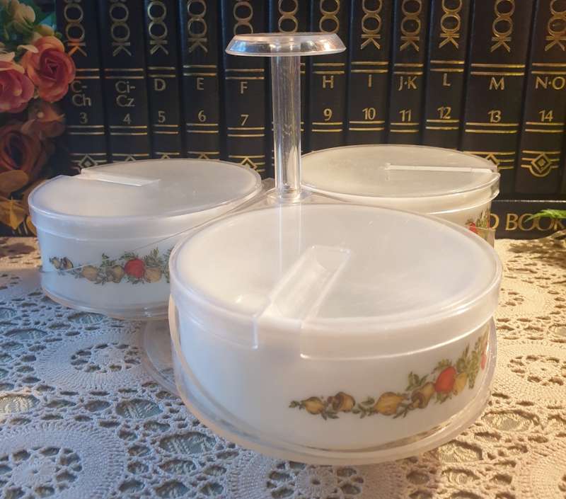 Vintage Gemco Le Serveur Corningware Spice Of Life Condiment Lazy Susan