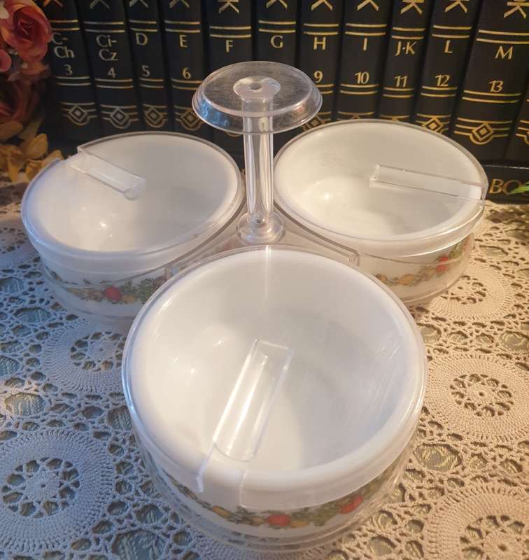 Vintage Gemco Le Serveur Corningware Spice Of Life Condiment Lazy Susan