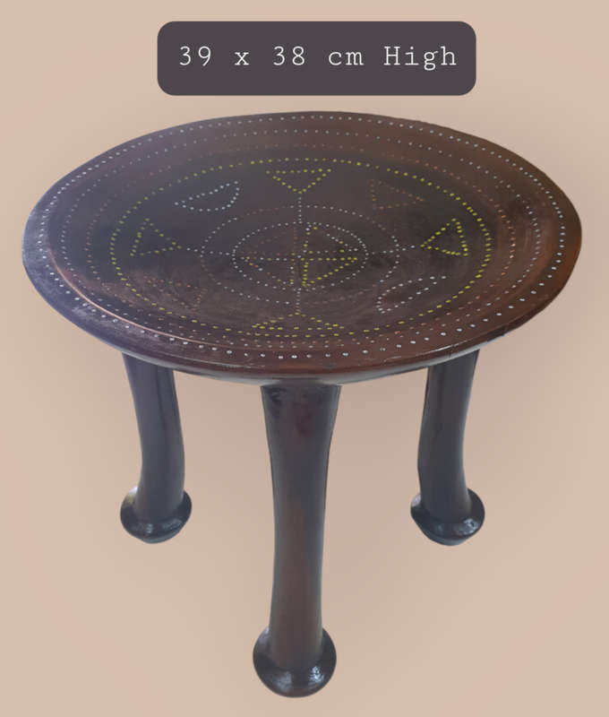 Vintage African Hand-Beaded Stool / Tribal Interior Design